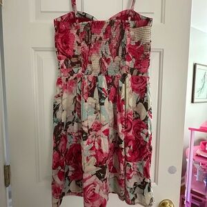 Floral Pink and Brown Dress